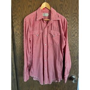 Vintage H Bar C California‎ Ranchwear Red Gingham Western Snap Front Shirt Men's